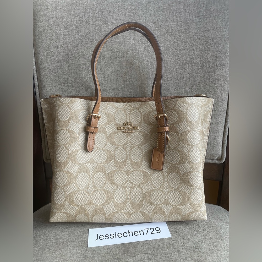NWT!COACH MOLLIE TOTE 25 IN SIGNATURE CANVAS (COACH C4250) gift receipt